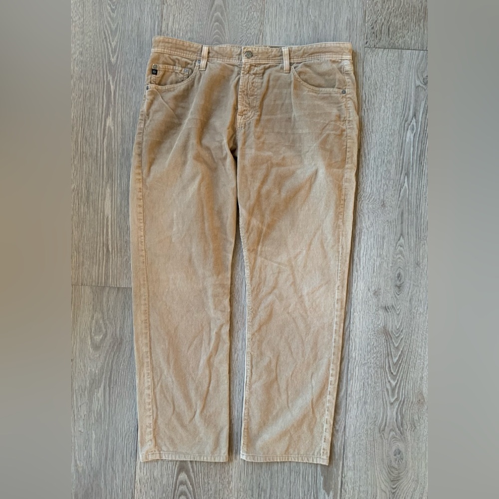 Beige Corduroy Size 38 AG Adriano Goldschmied Dress Jeans